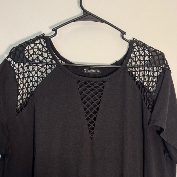 Black Lace Accent Women's Dress - Picture 2 of 3